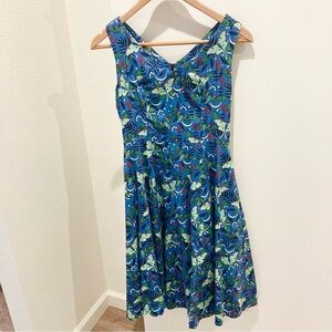 Luna moth Mod Cloth Eva Rose fit and flare sleeveless dress fairycore pockets